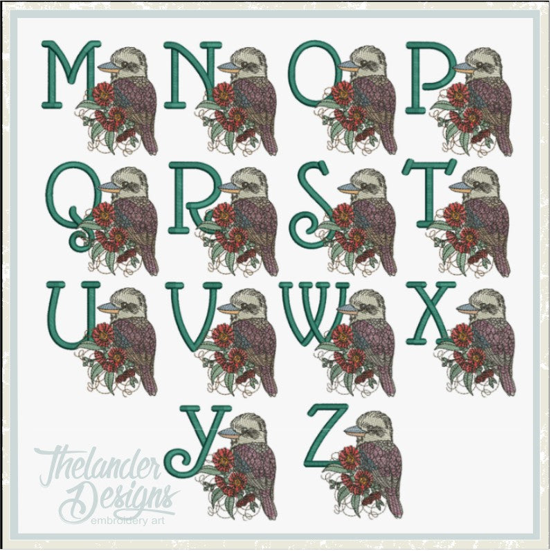 BX format 5 inch Kookaburra Letters T1905 Thelander Designs