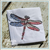 T1945 Sketch Patriotic Dragonfly