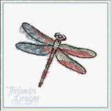 T1945 Sketch Patriotic Dragonfly