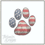T2067 Patriotic Dog Paw Sketch