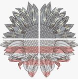 T1695 Four Panel Patriotic Sunflower