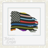 T1692 First Responders Flag Drink Coasters
