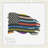 T1692 First Responders Flag Drink Coasters