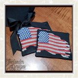 T1691 Rugged Flag Embroidery and Drink Coasters