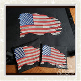T1691 Rugged Flag Embroidery and Drink Coasters
