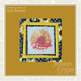 T1625 LAUGH Sunflower Quilt Block