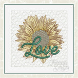 T1626 Love Sunflower Quilt Block