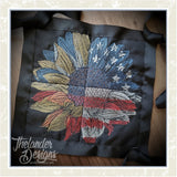 T1695 Four Panel Patriotic Sunflower