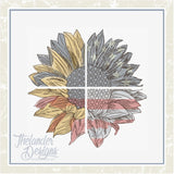 T1695 Four Panel Patriotic Sunflower