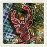 T1733 Plaid Deer Ornaments