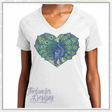T1837 Peacock Sketch Heart