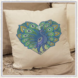 T1837 Peacock Sketch Heart
