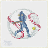T1845 Softball Sketch Circle