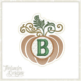 B autumn letter in the hoop T1868