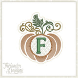 F autumn letter in the hoop T1868