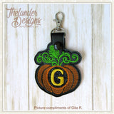 T1869 Pumpkin Monogram Frame Snap Pull Tab