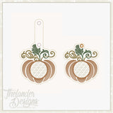 T1869 Pumpkin Monogram Frame Snap Pull Tab