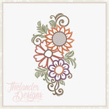 T1874 Sketch Floral Bouquet Combo