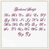 ONE INCH A-Z Garland Script  T1884