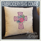 T1924 Floral Cross Embr SVG Combo