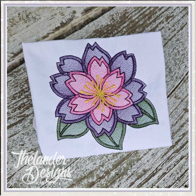 T1937 Sketch Flower Thelander Designs