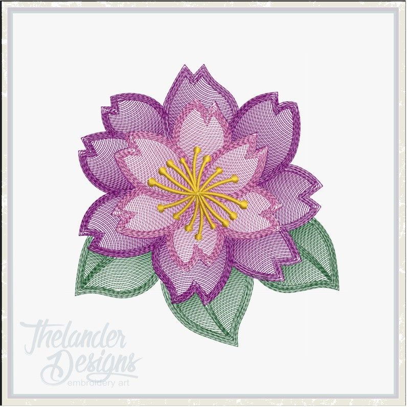T1937 Sketch Flower Thelander Designs