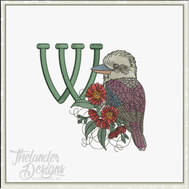 W Kookaburra Letter T1905 Thelander Designs