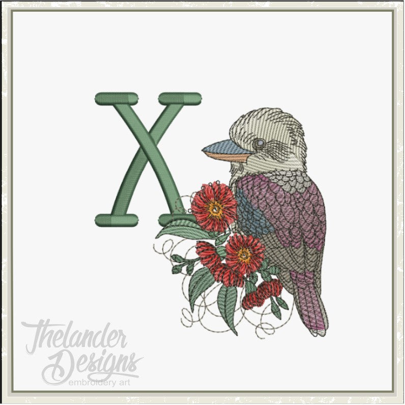 X Kookaburra Letter T1905 Thelander Designs