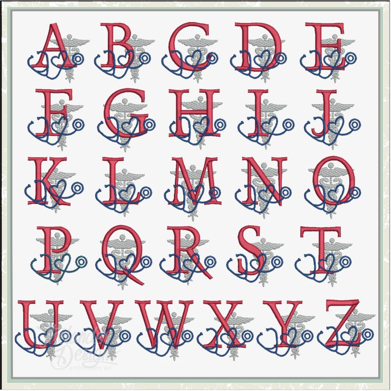 2 inch Medical A-Z Letters T2013 โ Thelander Designs