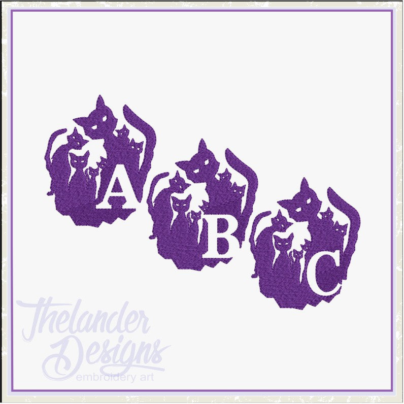 4 inch CREEPY CAT Letters A-Z T1969 – Thelander Designs