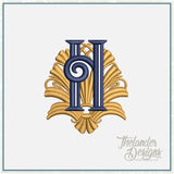 H Art Deco Letter T2083