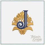 J Art Deco Letter T2083