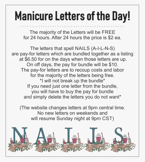Pay For MANICURE Letters BUNDLED T2022
