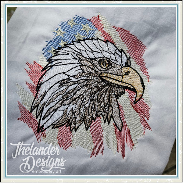 T1947 Sketch Patriotic Eagle