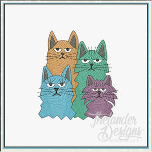 T1974 Quirky Cats Embroidery