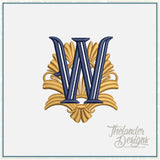 W Art Deco Letter T2083