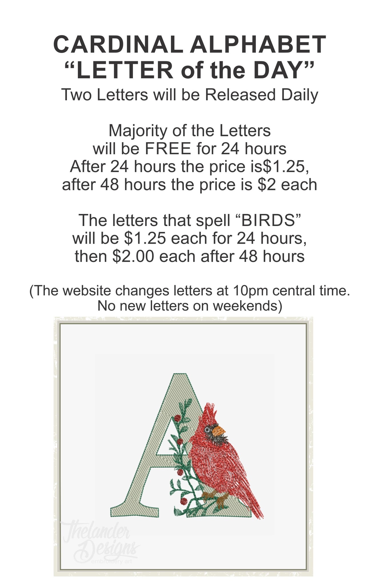 Cardinal Note Welcom A Cardinal Letter T1898 – Thelander Designs