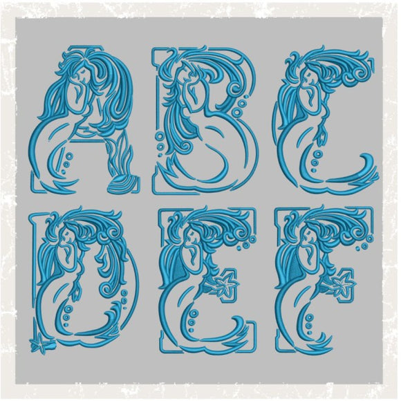 T1025 Five Inch Mermaid Font