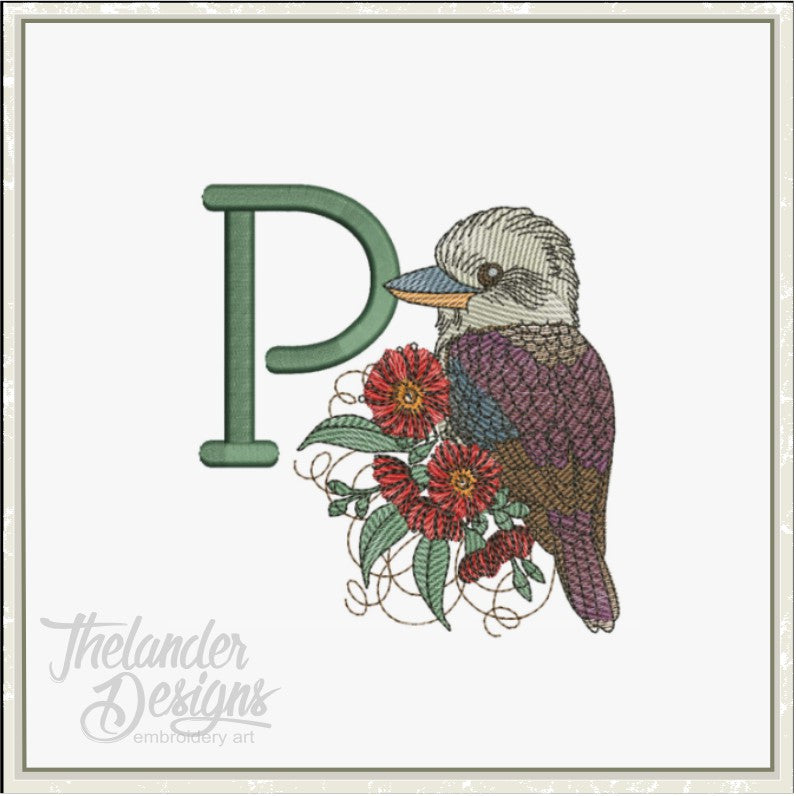 P Kookaburra Letter T1905 Thelander Designs