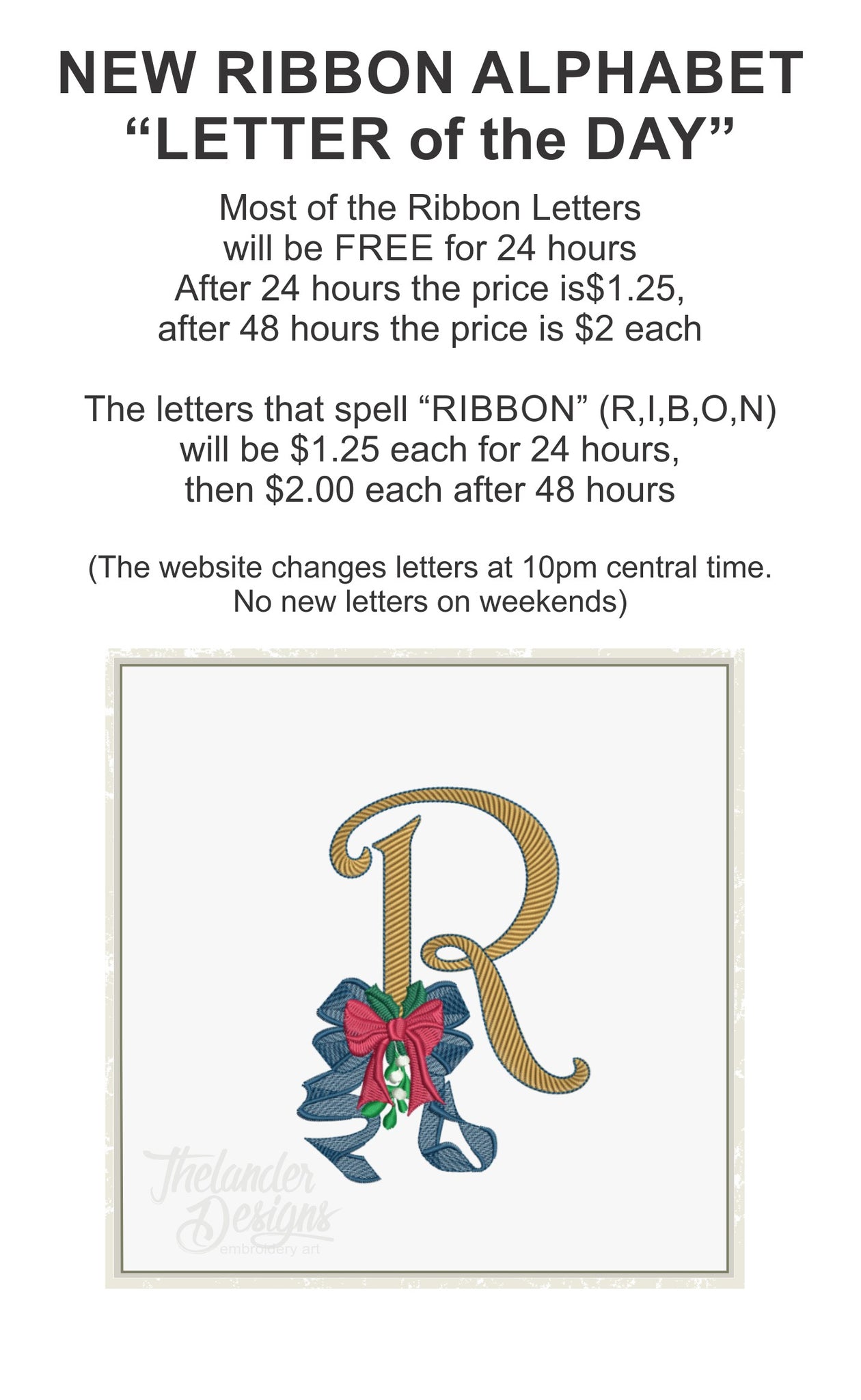 R Ribbon Letter T1886 – Thelander Designs