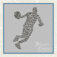 T1178 Basketball Word Art