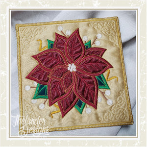 T1475 Poinsettia Mug Rug