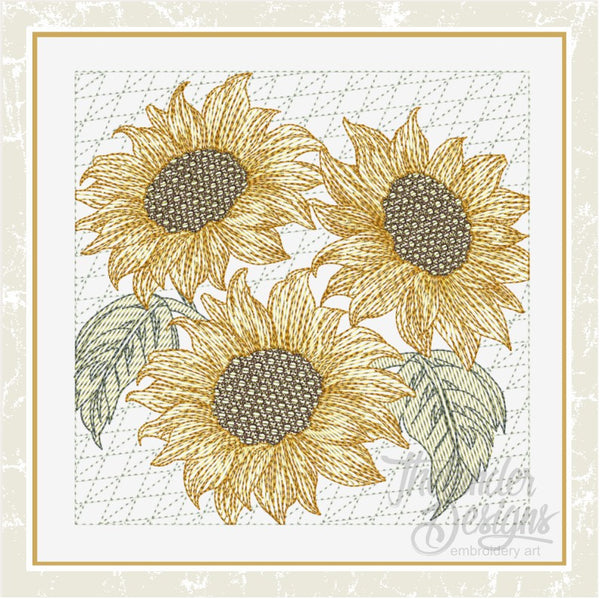 T1630 Sunflower Trio Quilt Blocks
