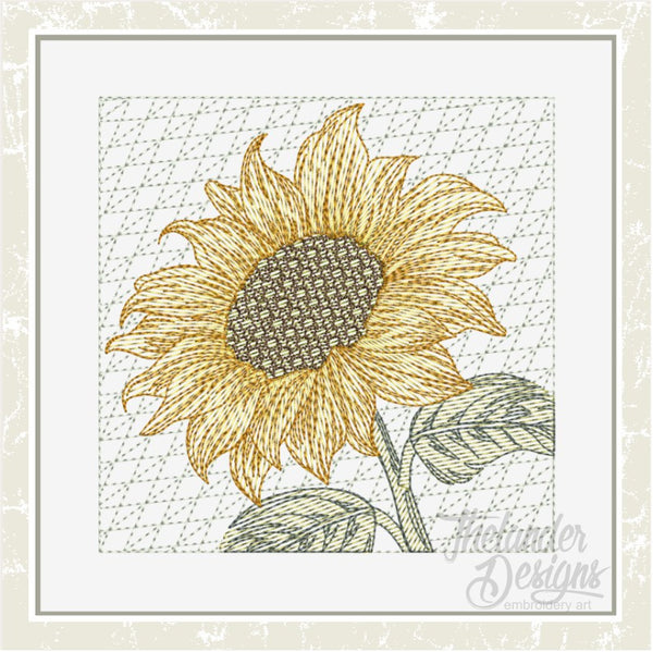 T1631 Sunflower Tilted Block