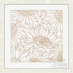 T1634 Sunflower Stippling Quilt Block