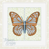 T1644 Four Panel Butterfly Quilt Block