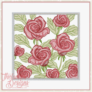 T1765 Sketch Rose Quilt Block5