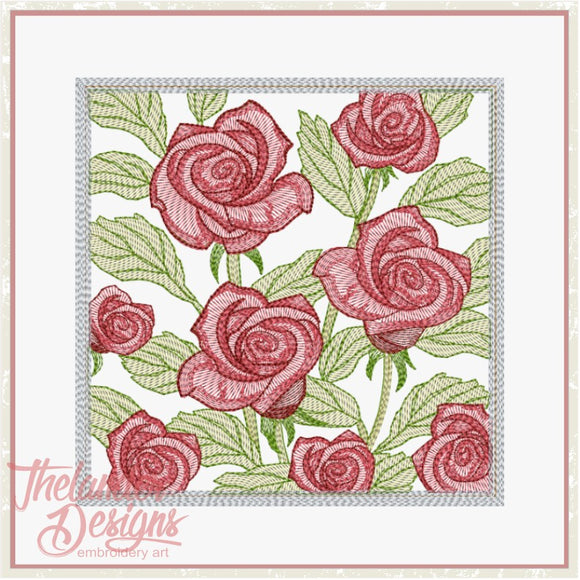 T1765 Sketch Rose Quilt Block5