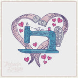 T1835 Sewing Machine Sketch Heart