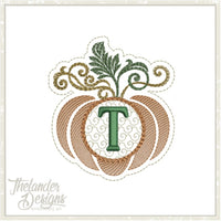 T autumn letter in the hoop T1868